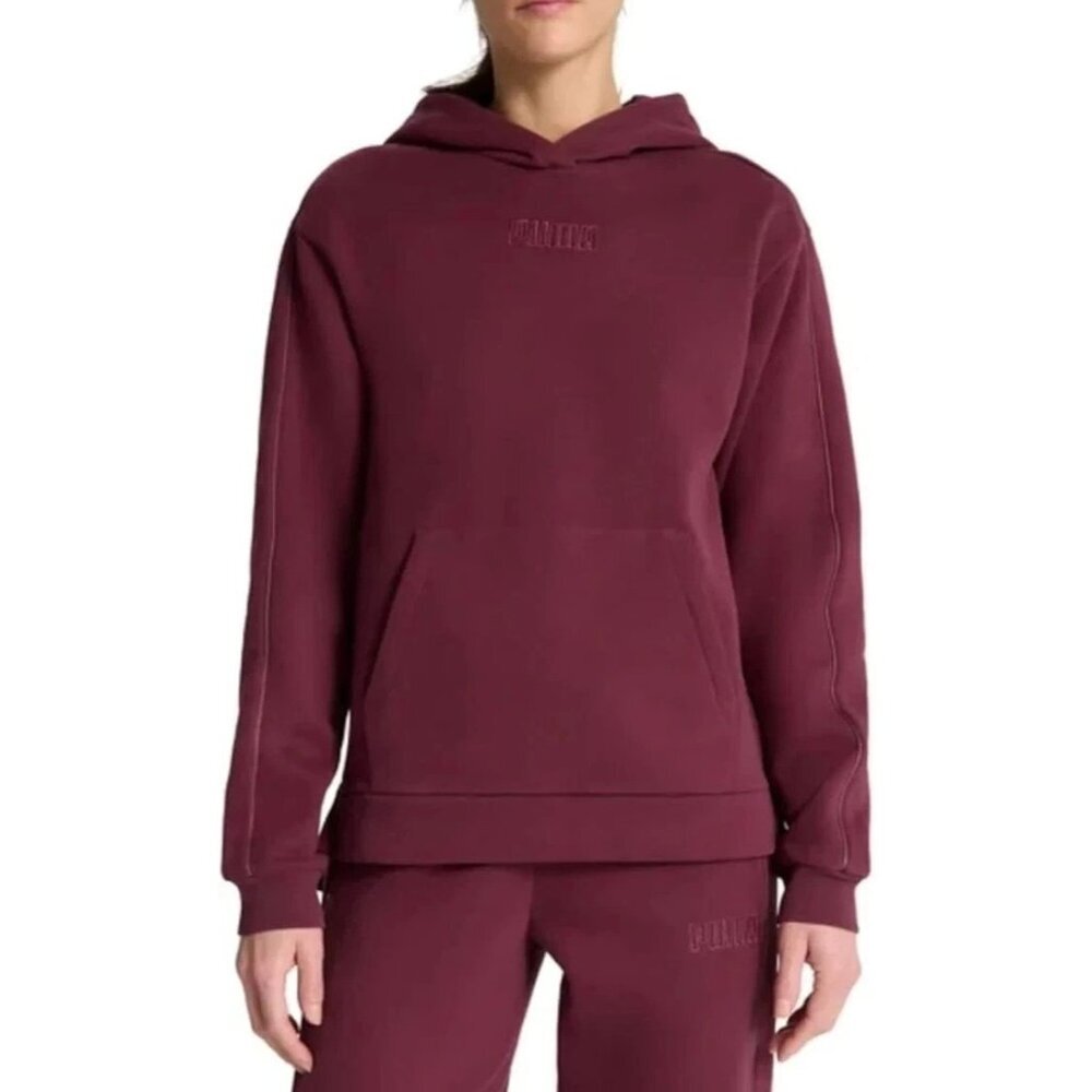 Puma Women's Size S Fleece Hoodie Red Cotton Blend L1243
